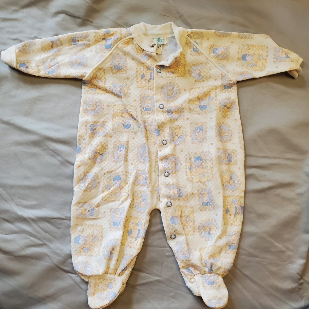 Vintage Babygro Medium Snap Footed Sleeper One Pice Outfit Made In Usa Boys Girl
